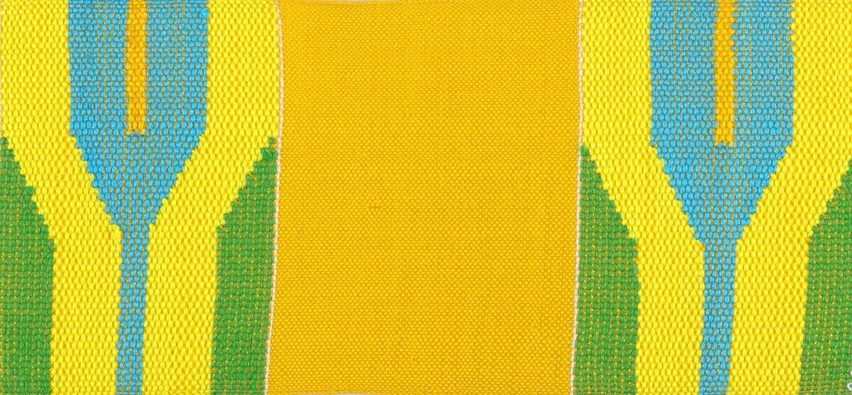 Kente African Stole Cloth Handwoven Scarf Ashanti African Fabric New Art Textile - zoomed-in detail