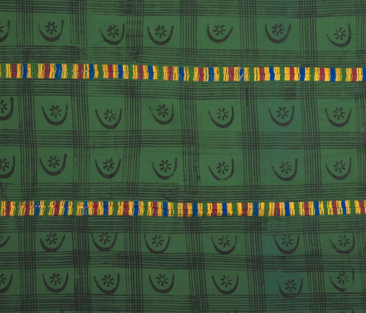 Hand Stamped Adinkra Cloth – Vintage 1980s Women Size 63" × 41"