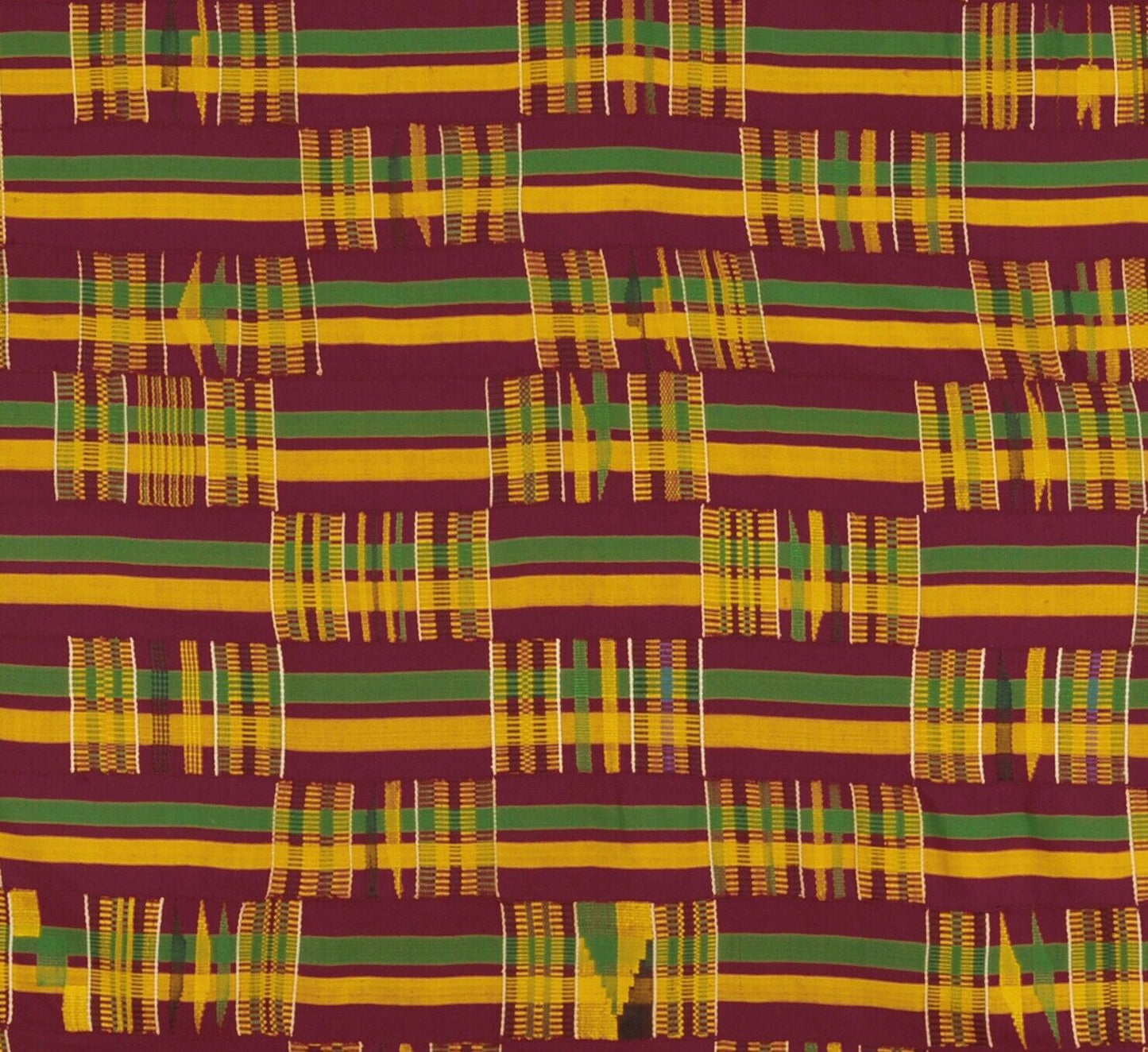 Kente Cloth Handwoven African Ghana Ethnic Asante Akan Art Decoration Textile - alternate view