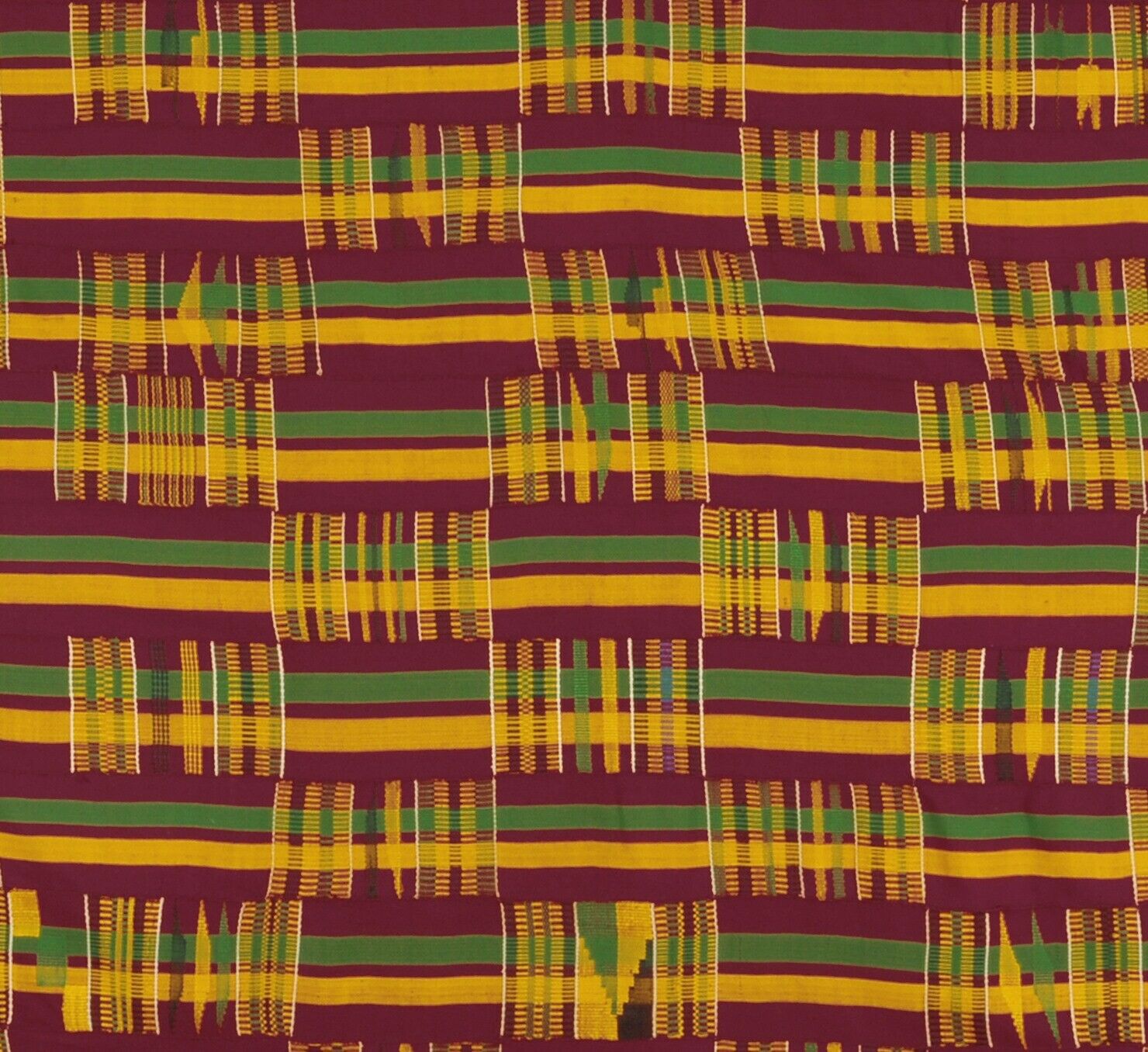 Kente Cloth Handwoven African Ghana Ethnic Asante Akan Art Decoration Textile - alternate view