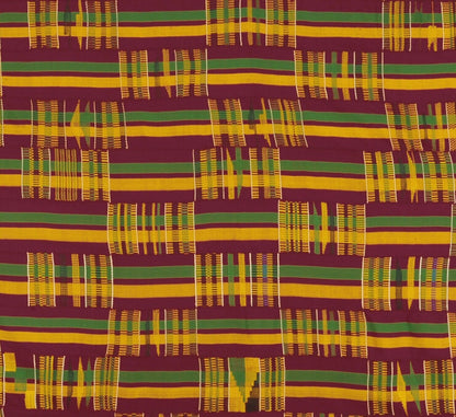 Kente Cloth Handwoven African Ghana Ethnic Asante Akan Art Decoration Textile - alternate view
