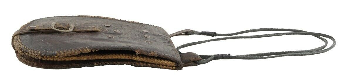 Tuareg Leather Purse Wallet African Authentic Sahara Niger Mali Handmade Art - zoomed-in detail