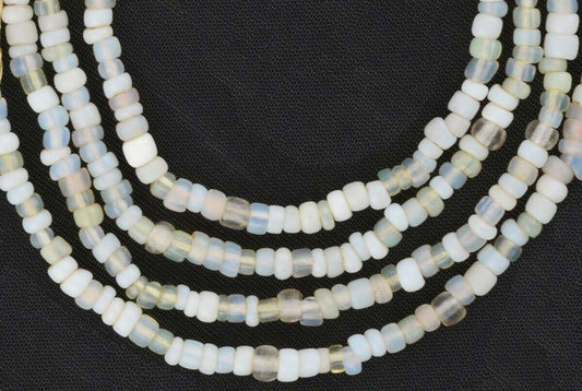Opalescent Old Venetian Seed Beads Strand • Tiny 2‑4 mm Trade Beads