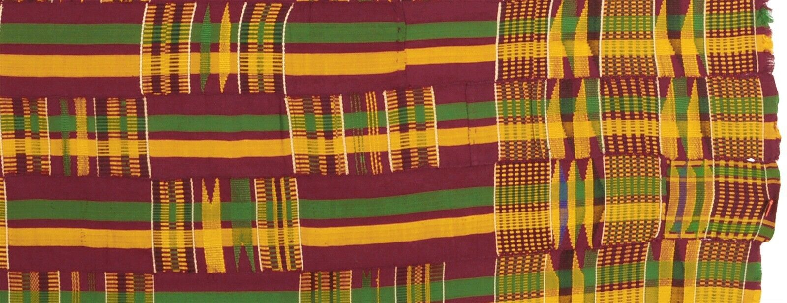 Kente Cloth Handwoven African Ghana Ethnic Asante Akan Art Decoration Textile - zoomed-in detail