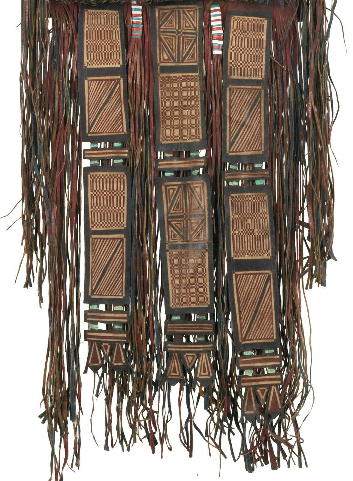 Old African Art Tuareg Leather Tent Decor Panel Mali Niger Sahara Desert Ethnic - focused artwork area