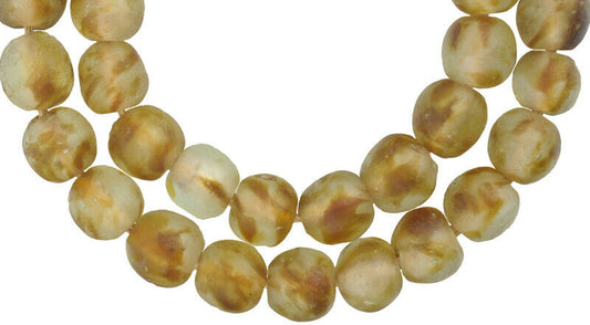 Translucent African Trade Beads - 16-17Mm Krobo Glass Beads - alternate view