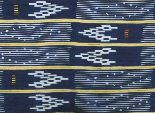 Vintage African Handwoven Ivory Coast Baule Handmade Cloth Textile Decoration - alternate view