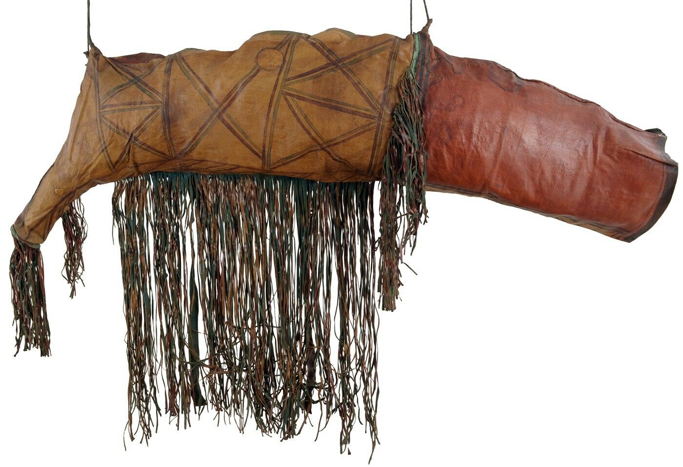 Camel Saddle Bag Old African Tuareg Leather Niger Mali Sahara Bedouin - partial view