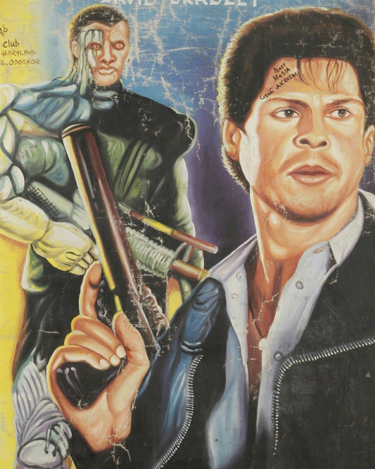 Cyborg Cop Ghana Hand-Painted Poster - Authentic African Art - alternate view