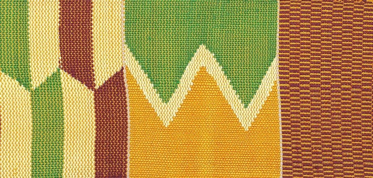 Handwoven Kente Stole - Authentic Ghanaian Double-Woven Scarf - alternate view