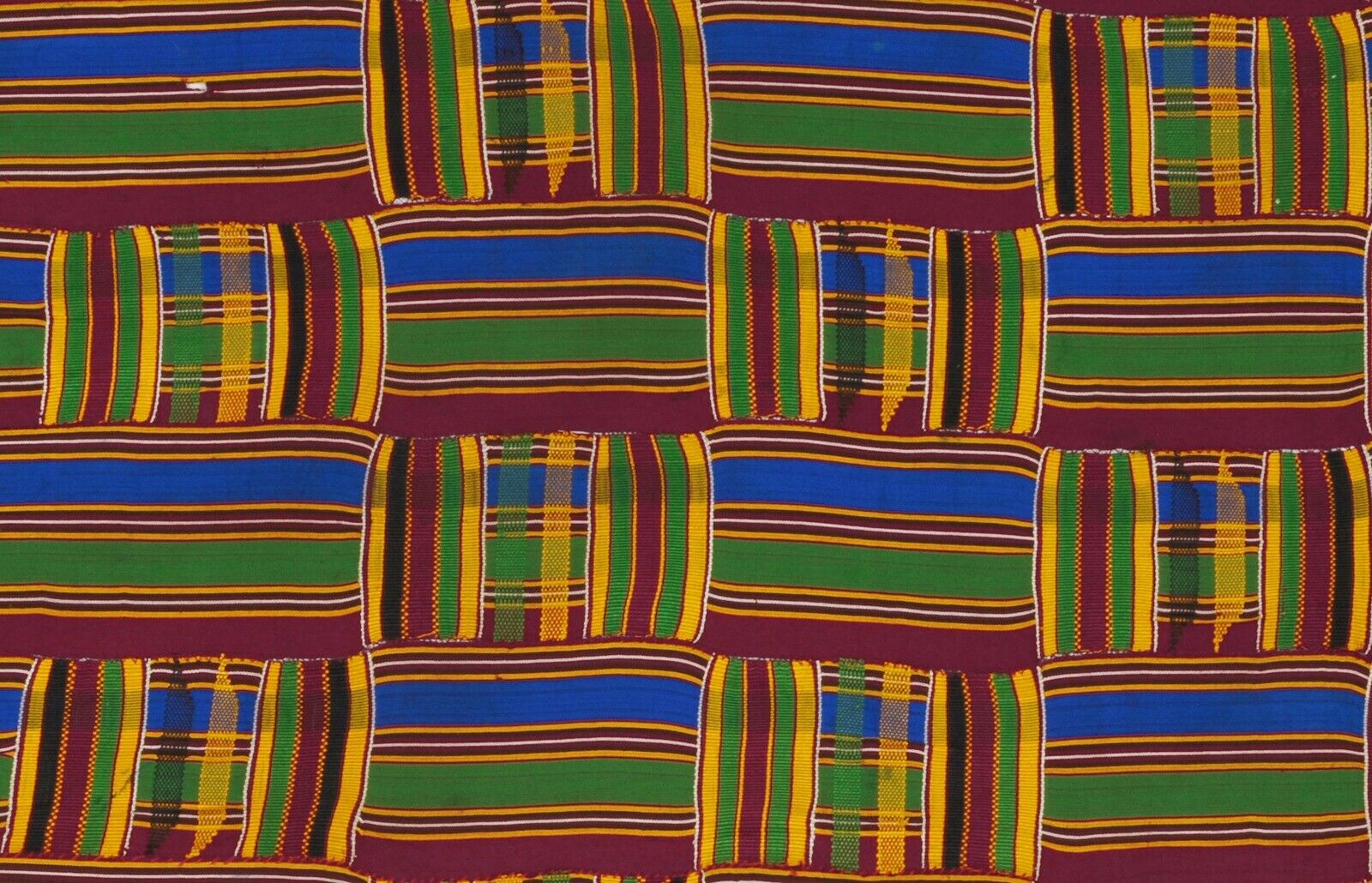 Ashanti Kente Hand Woven Cloth Asante African Akan Home Decoration Textile Ghana - close-up