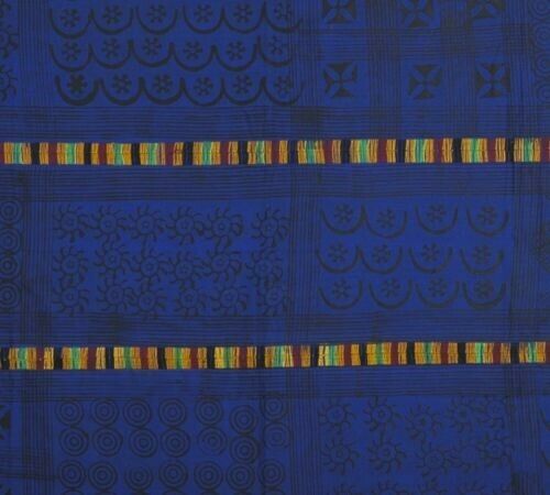 Hand Stamped Adinkra Cloth – 1980s Woman Size 64″×41″ Authentic