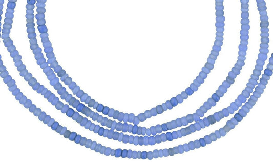 Exquisite Old Blue Venetian Seed Beads Strand – 2–3 mm Tiny Conteria Trade Beads