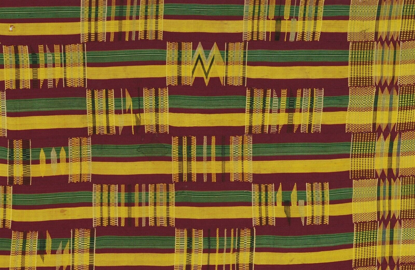 Ashanti Kente Hand Woven Cloth Asante African Akan Home Decoration Textile Ghana - surface close-up