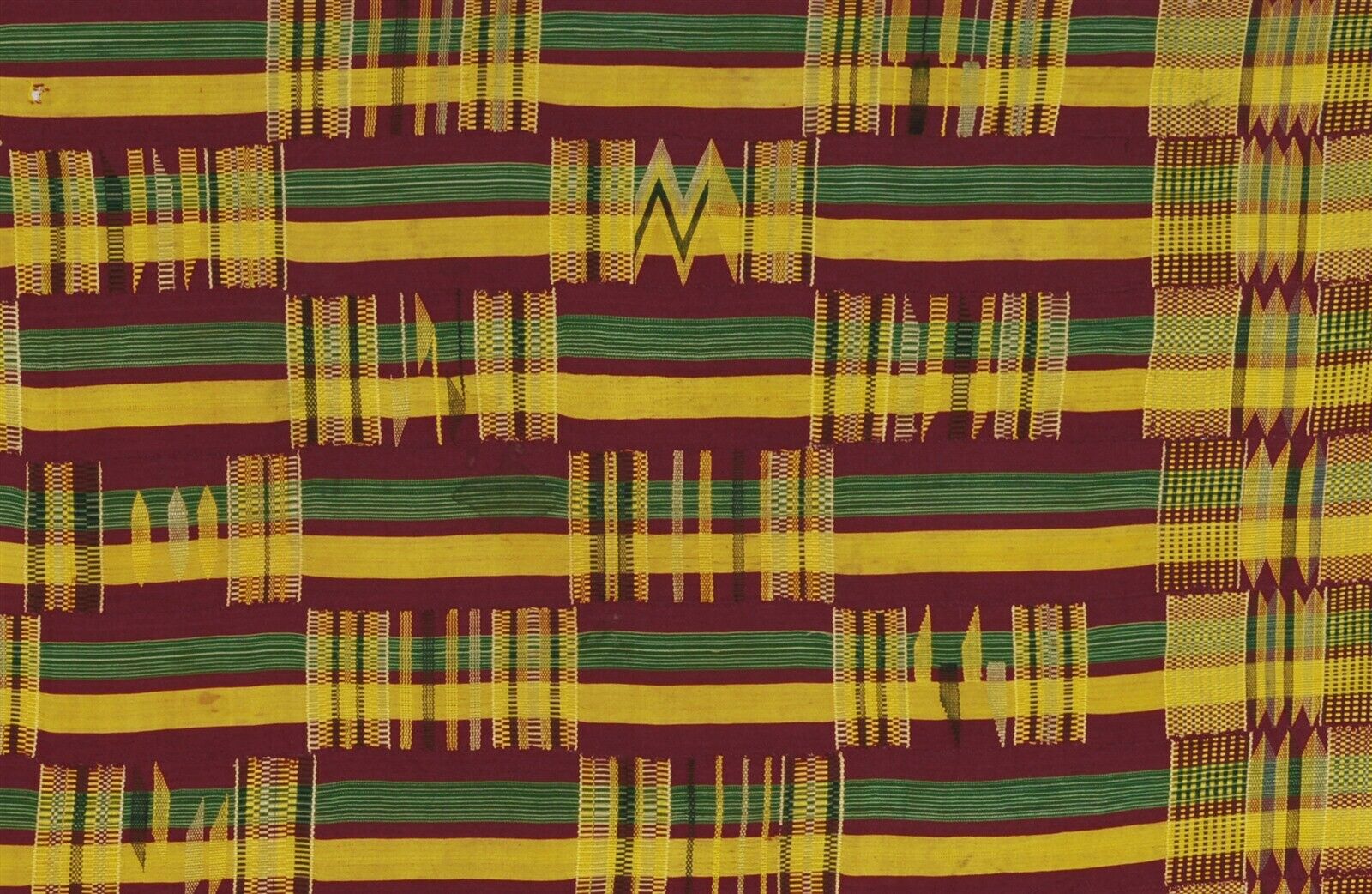 Ashanti Kente Hand Woven Cloth Asante African Akan Home Decoration Textile Ghana - surface close-up