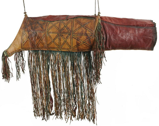 Camel Saddle Bag Old African Tuareg Leather Niger Mali Sahara Bedouin - alternate view