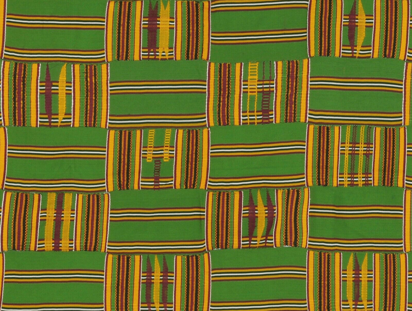 African Kente Hand Woven Cloth Ashanti Asante Akan Home Decoration Textile Ghana - section zoom
