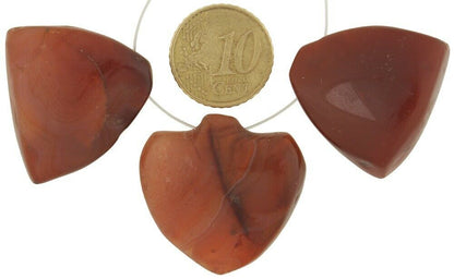 Antique Cambay Carnelian & Agate Trade Stone Pendants Trio