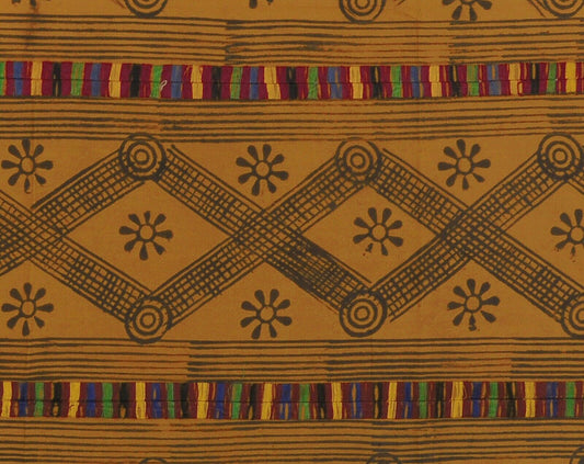 Hand Stamped Adinkra Cloth – Vintage 1970s Woman Size
