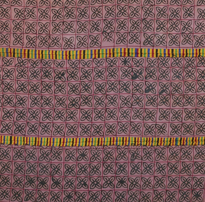 Adinkra Ashanti Cloth African Art Ghana Fabric Hand Stamped West Africa Decor - alternate view