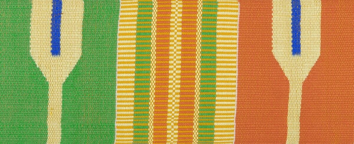 Authentic Handwoven Kente Scarf - Ghanaian Double Woven Stole - alternate view
