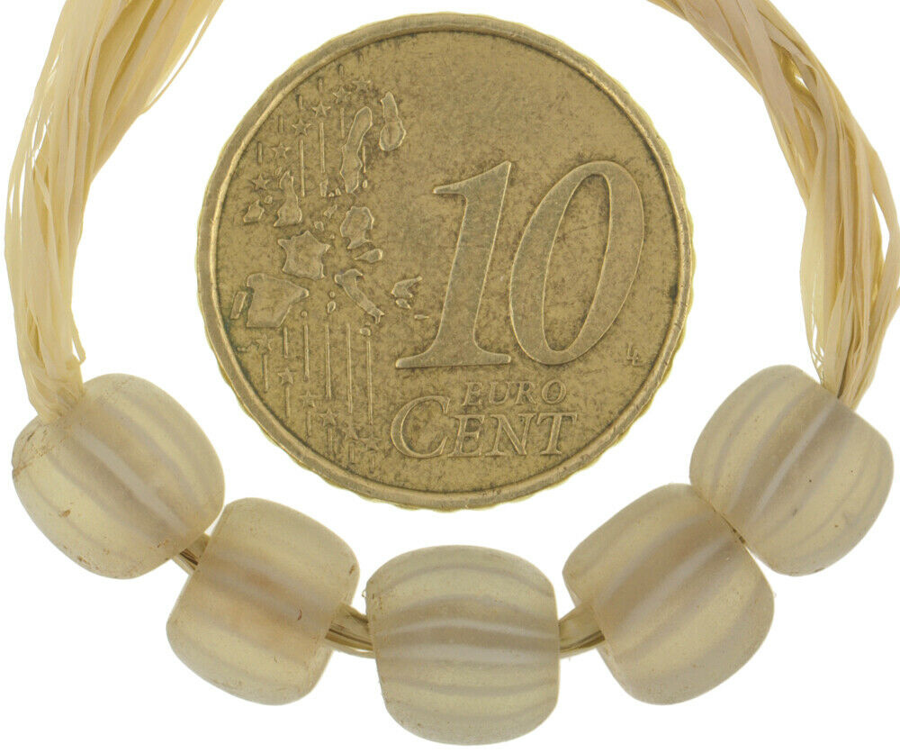 Antique Beads Gooseberry Venetian Drawn Glass Old African Trade Translucent - alternate view