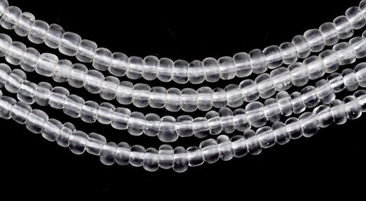 Old African Trade Beads Translucent Tiny Venetian Glass Seed Beads Ghana Trade - angled shot
