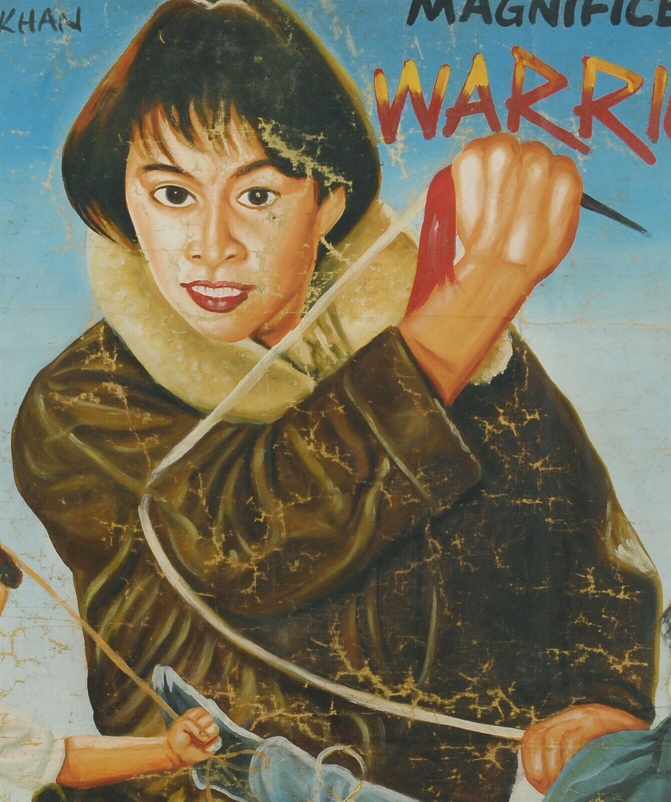 Magnificent Warriors: Authentic Hand-Painted Ghanaian Movie Poster - alternate view