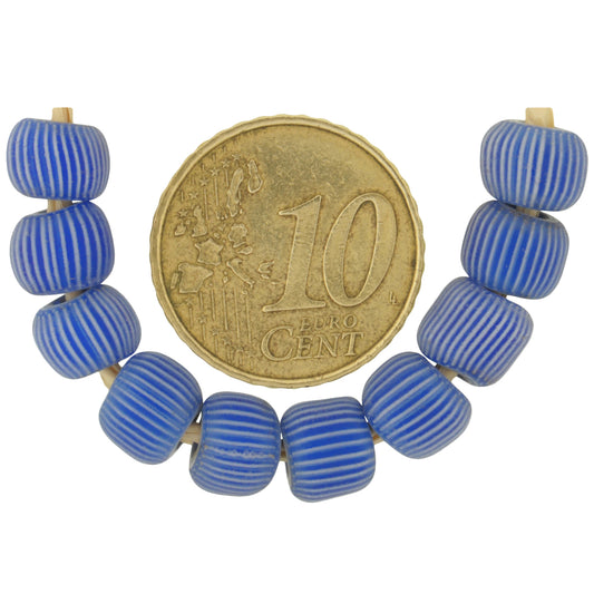 Blue 6-Layer Gooseberry Venetian Chevron Beads 7Mm - Antique