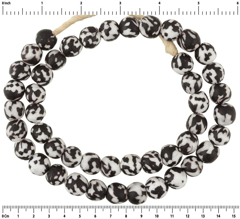 African Trade Beads: Fused Recycled Glass Krobo Beads From Ghana - close-up