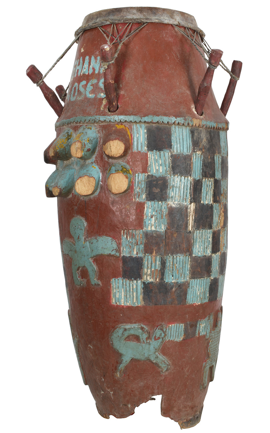 African Ceremonial Drum Musical Instrument From Ghana 3
