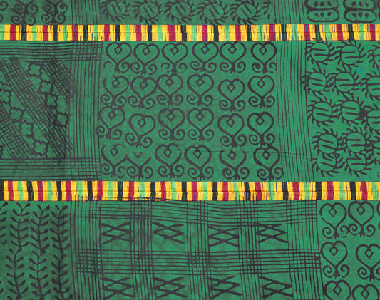 Adinkra Sankofa Symbol African Cloth Ghana Hand Stamped 1 - alternate view