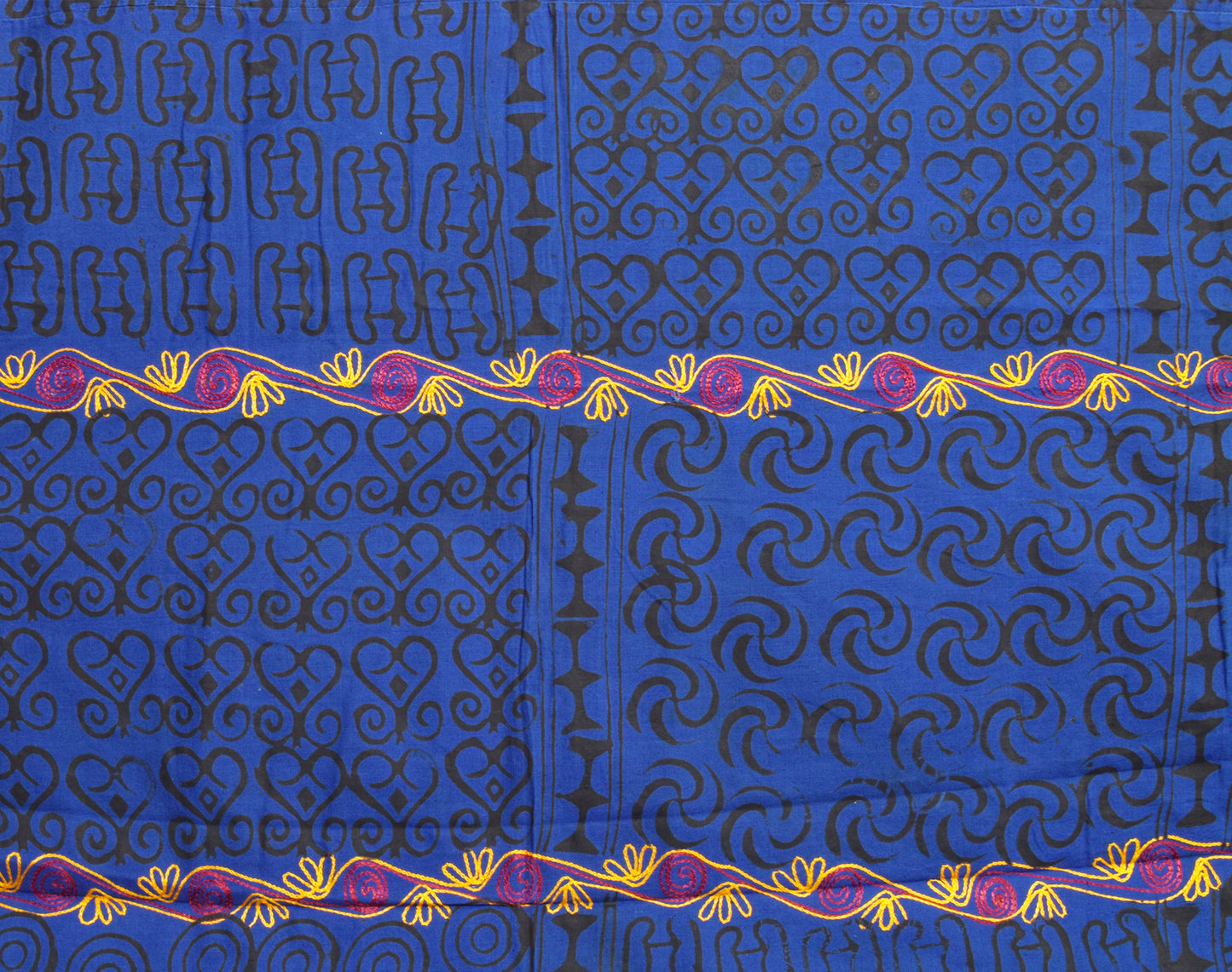 Adinkra Sankofa Symbol African Cloth Ghana Hand Stamped 3 - close-up