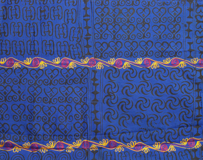 Adinkra Sankofa Symbol African Cloth Ghana Hand Stamped 3 - close-up