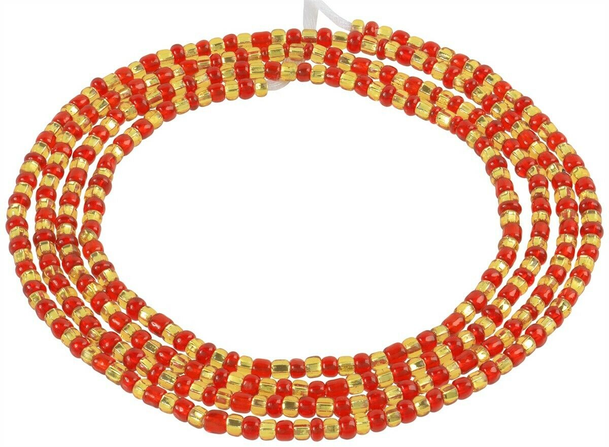 Glass Waist Beads Handmade African Body Jewelry Ghana Belly Chain - alternate view