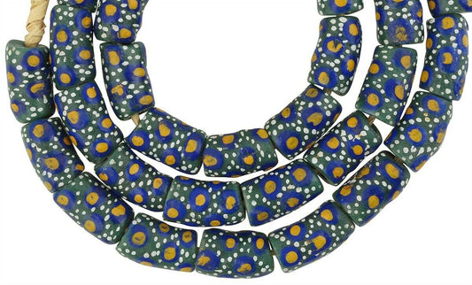 Handmade Ghana Glass Beads - Fancy Krobo Trade Beads - alternate view
