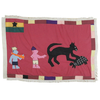 Authentic Cape Coast Asafo Frankaa – 59¾″ × 40″ Fante War Flag