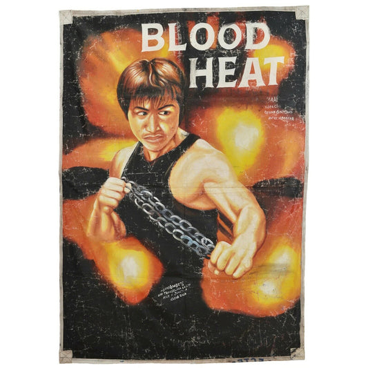 Blood Heat: Ghanaian Hand-Painted Movie Poster By Leonardo