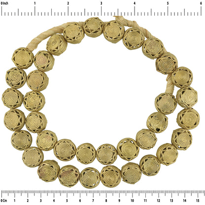 New Tabular African Brass Beads - Handcrafted In Ghana - zoomed-in detail