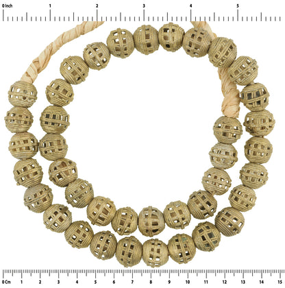 New Round Ashanti Brass Beads - Expertly Handcrafted In Ghana - close-up