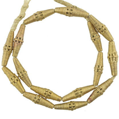 African Handmade Brass Beads Strand By Ashanti Artisans