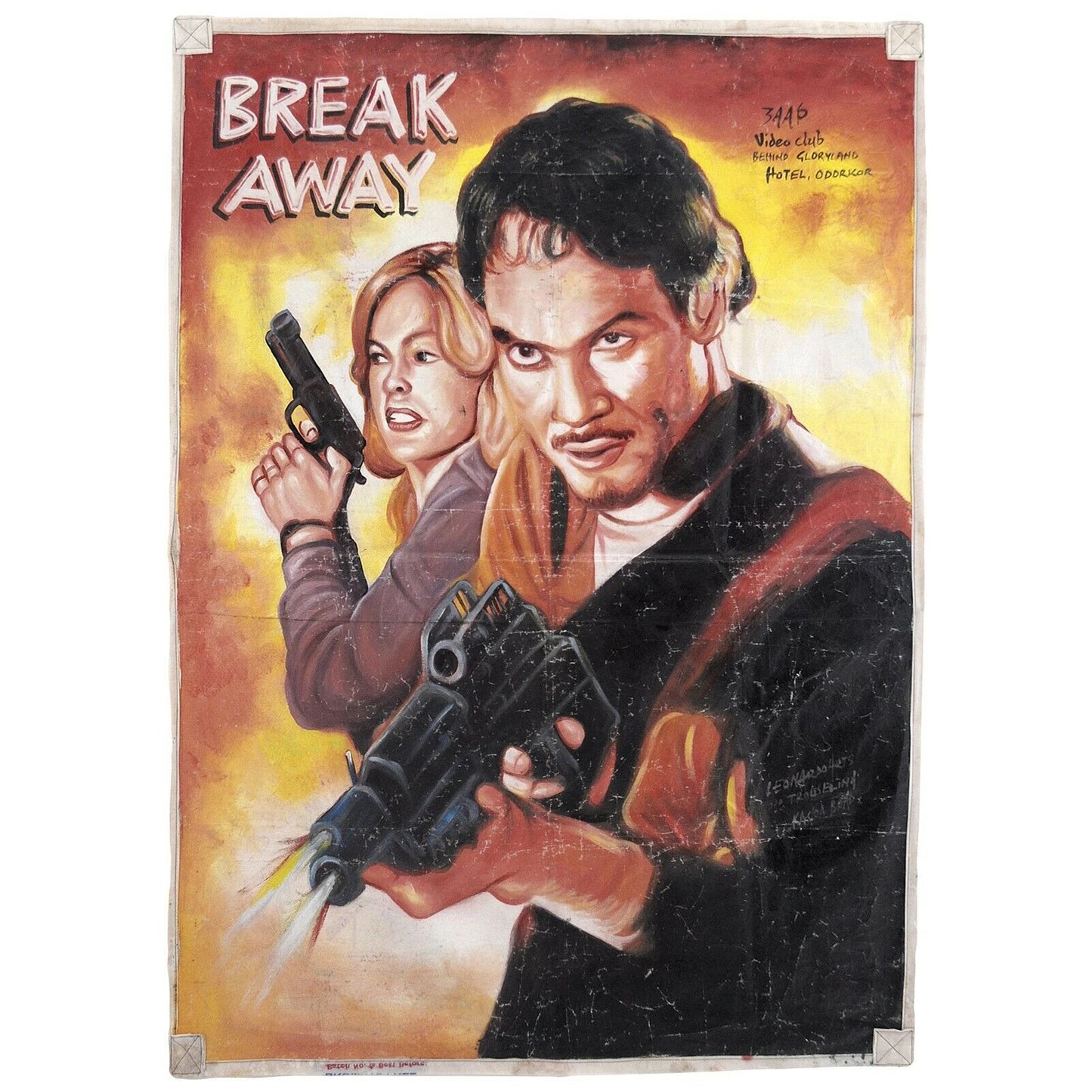 Authentic Break Away Ghana Hand-Painted Movie Poster By Leonardo