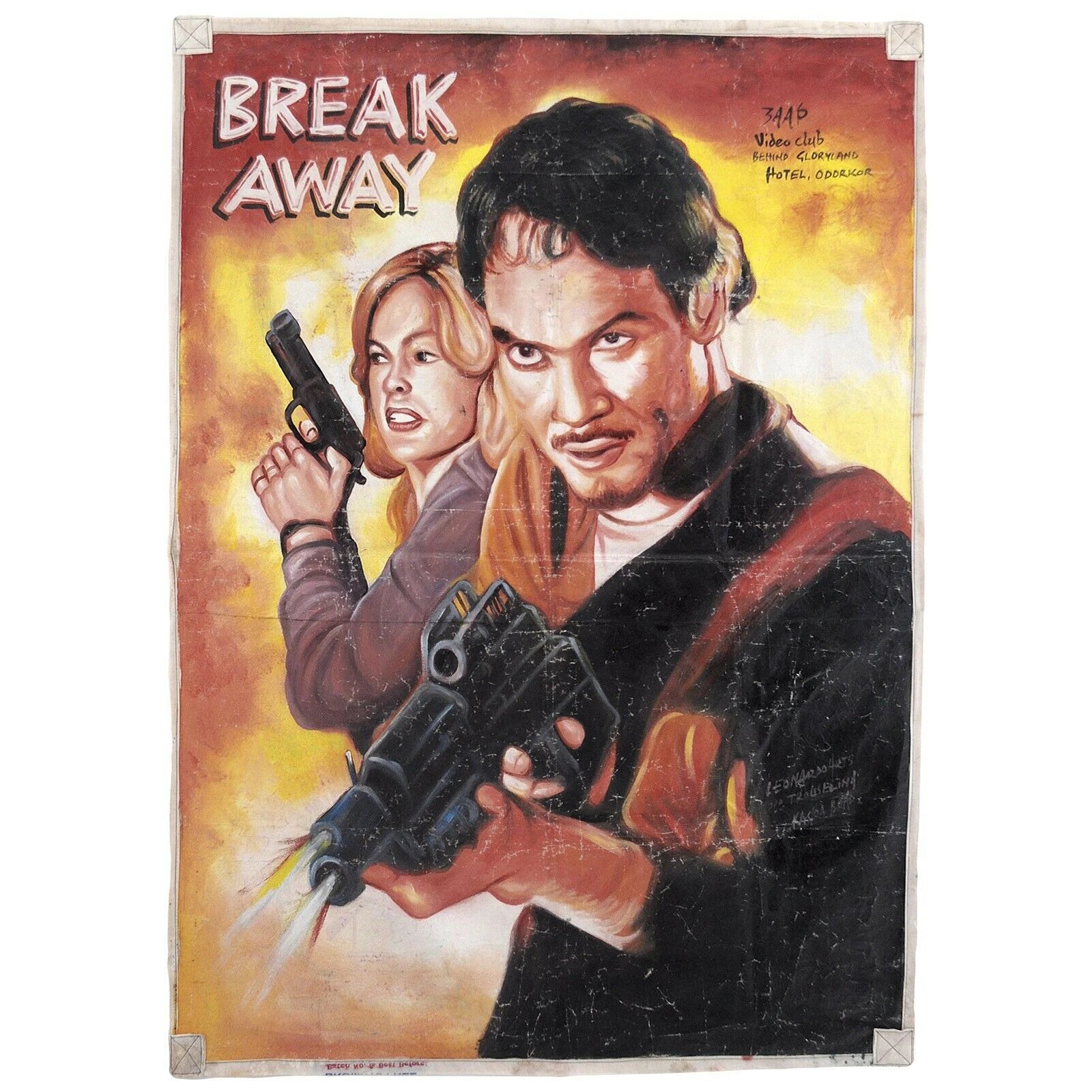 Authentic Break Away Ghana Hand-Painted Movie Poster By Leonardo