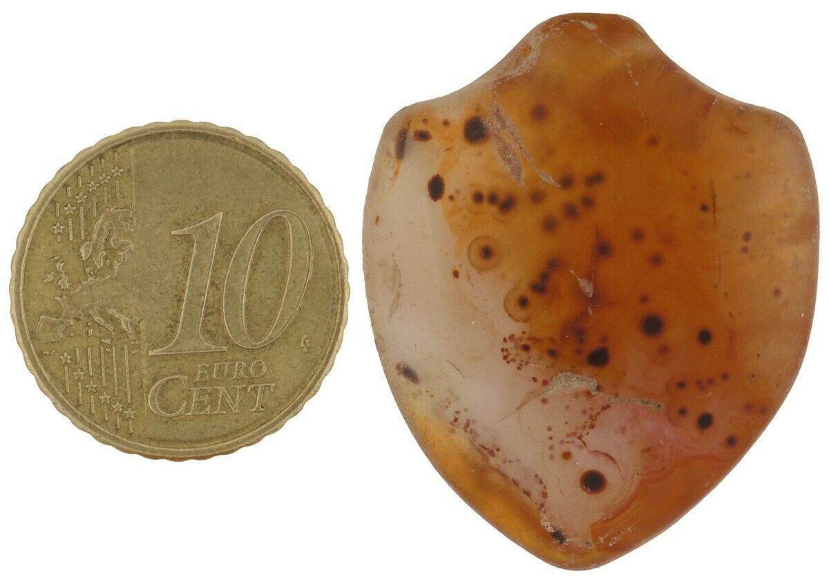 Antique Carnelian Agate Bead Large Heart Stone Pendant Jewelry - alternate view