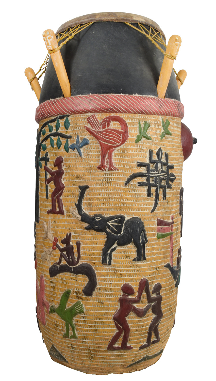 African Ceremonial Drum Musical Instrument From Ghana 1