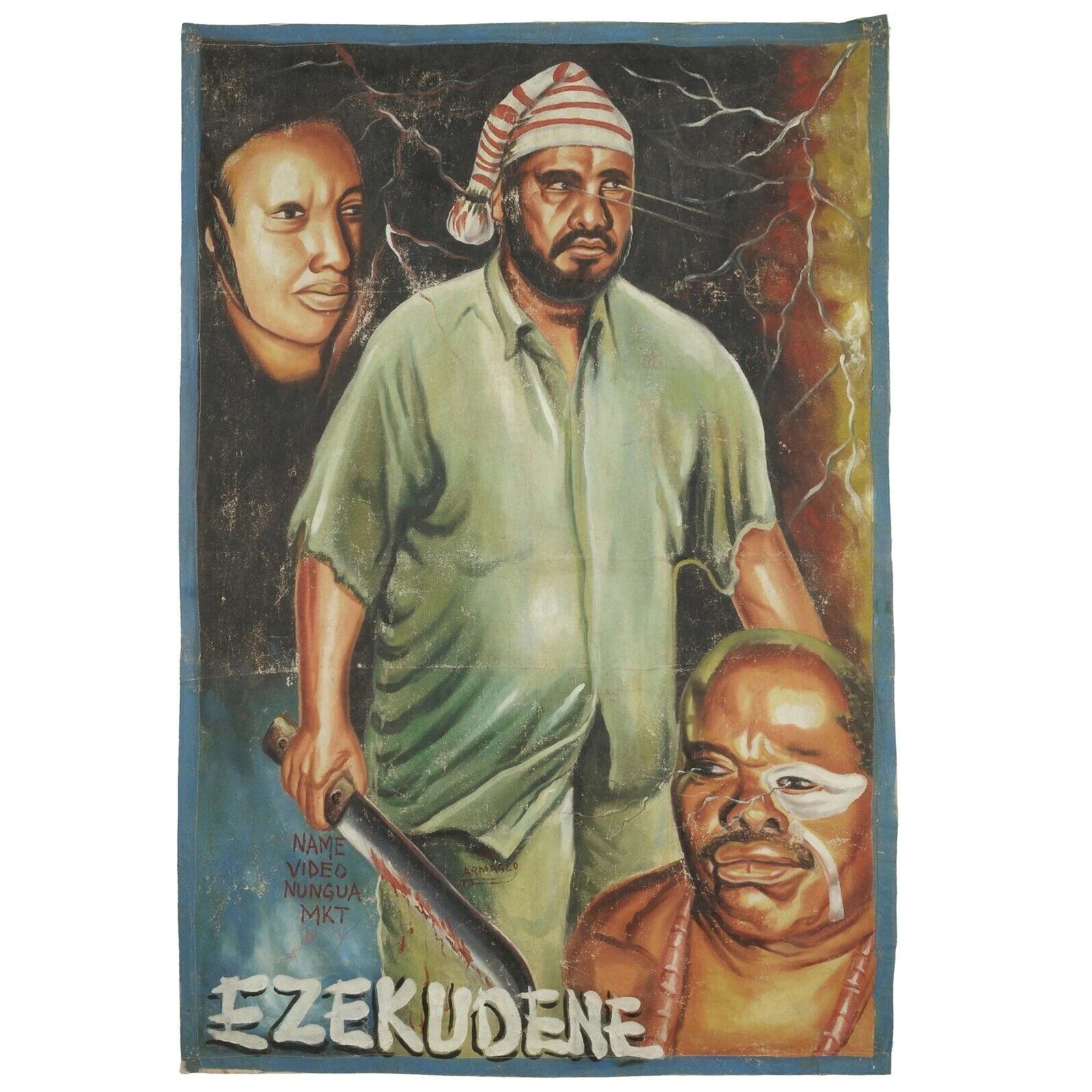 Hand-Painted Ezekudene Movie Poster | Authentic African Art