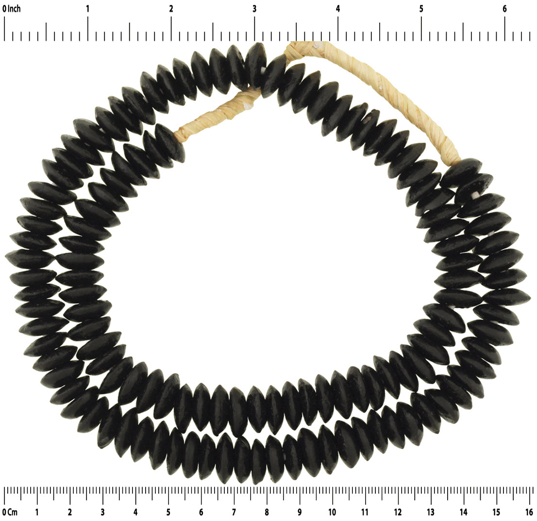 Authentic 14Mm Krobo Recycled Glass Beads - African Trade Beads - close-up