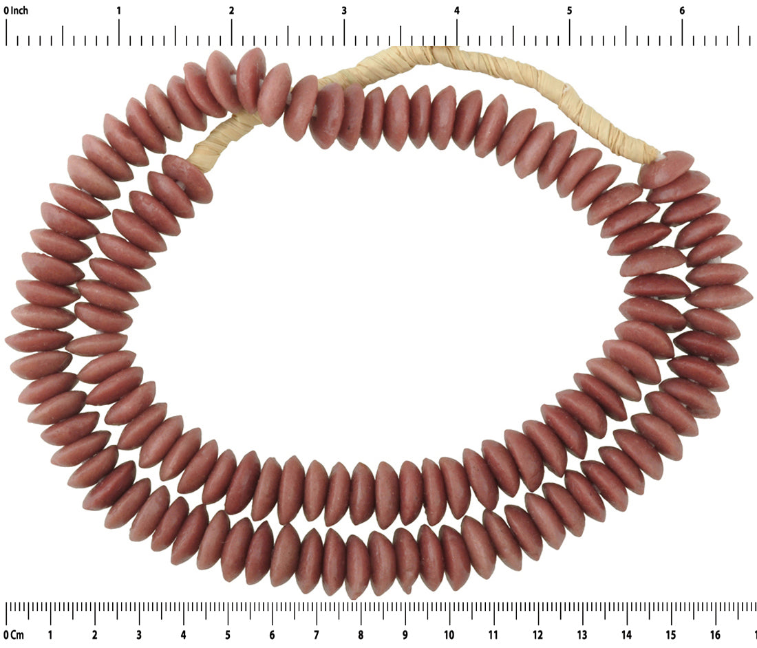 Authentic African Trade Beads - Recycled Krobo Glass, 14Mm, 23.5" - close-up