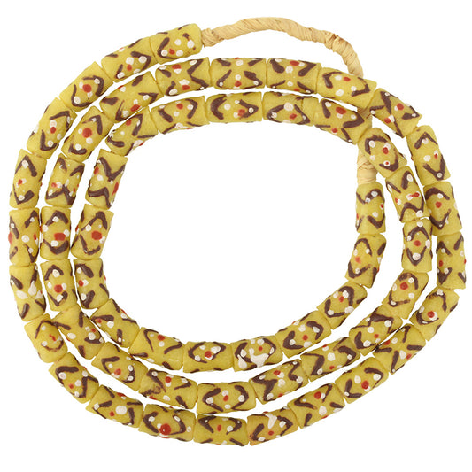 Handmade Ghana Powder Glass Beads - African Trade Beads 27" Strand