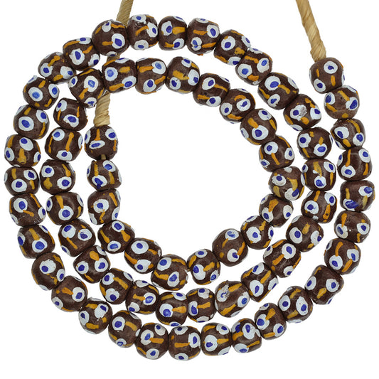 Handmade Ghanaian Powder Glass Beads - African Trade Beads - zoomed-in detail